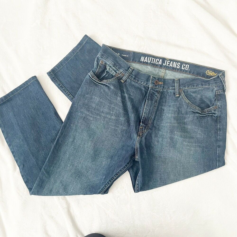 nautica classic fit jeans blue denim crafted reliable mens size 36x28